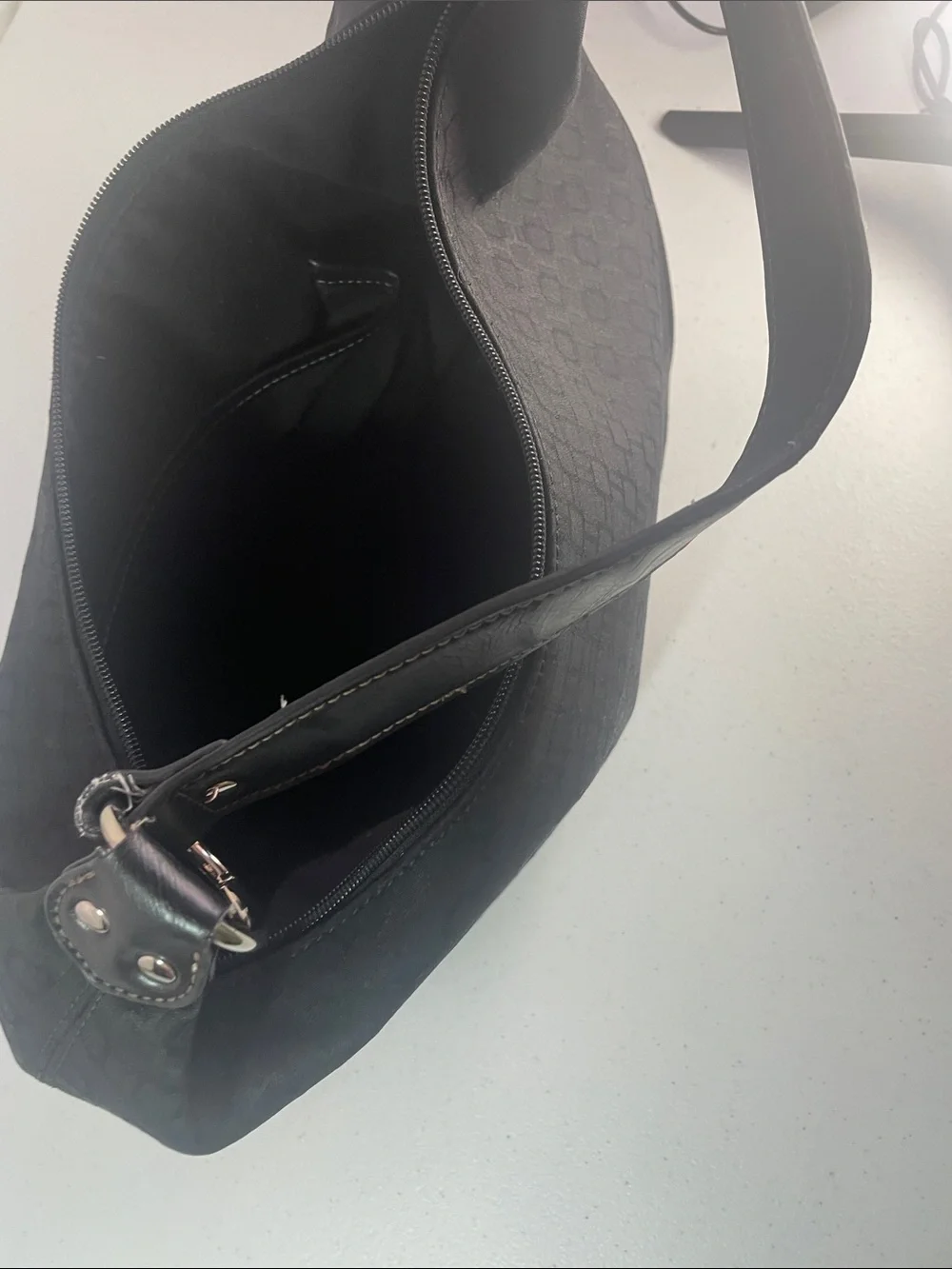 Nine West Black Hobo Shoulder Bag with Front Zip